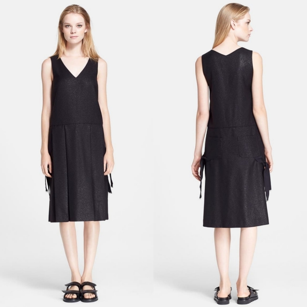 MARC BY MARC JACOBS Black Ribbon Trim Wool Dress L.